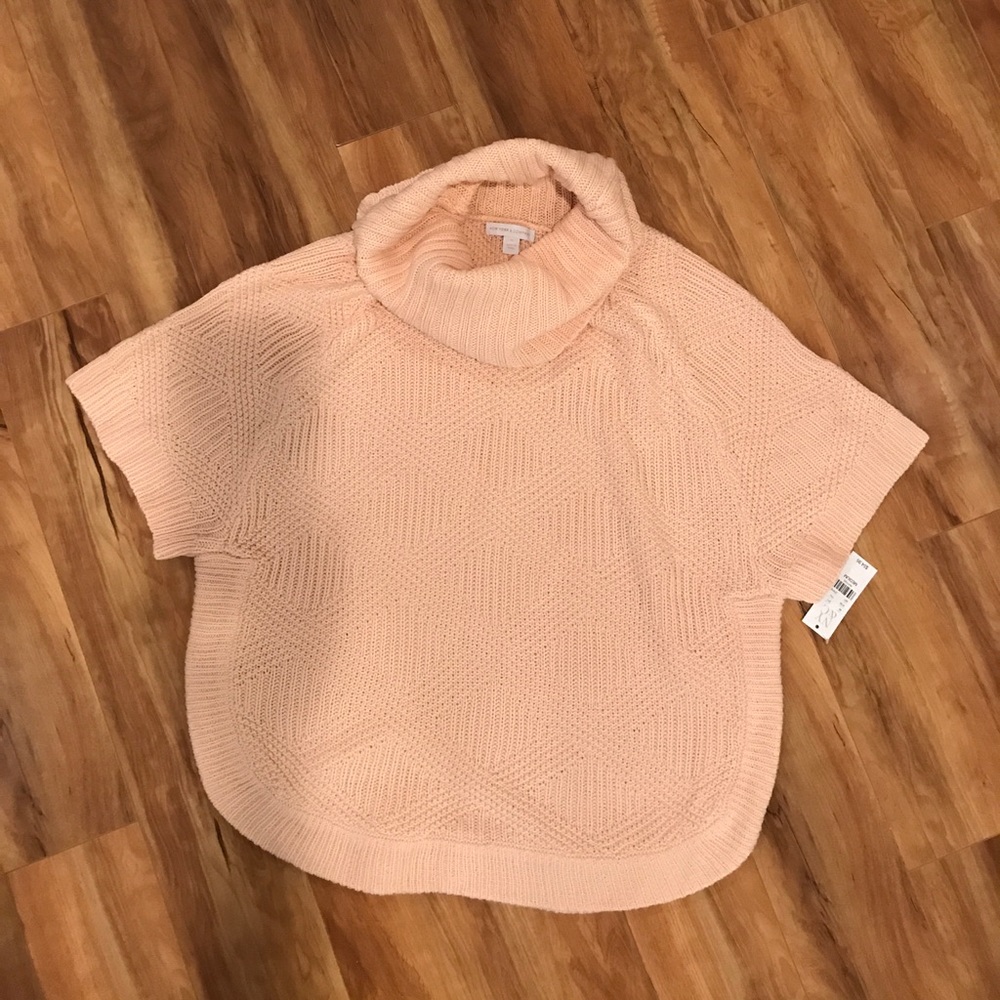 New York & Company short sleeve blush pink sweater