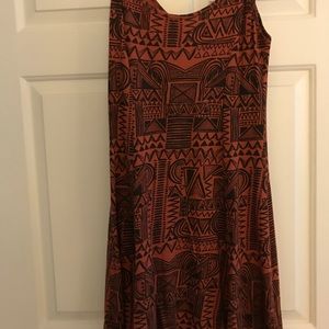 Brown and burnt orange Aztec dress