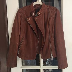 All Saints brown leather jacket