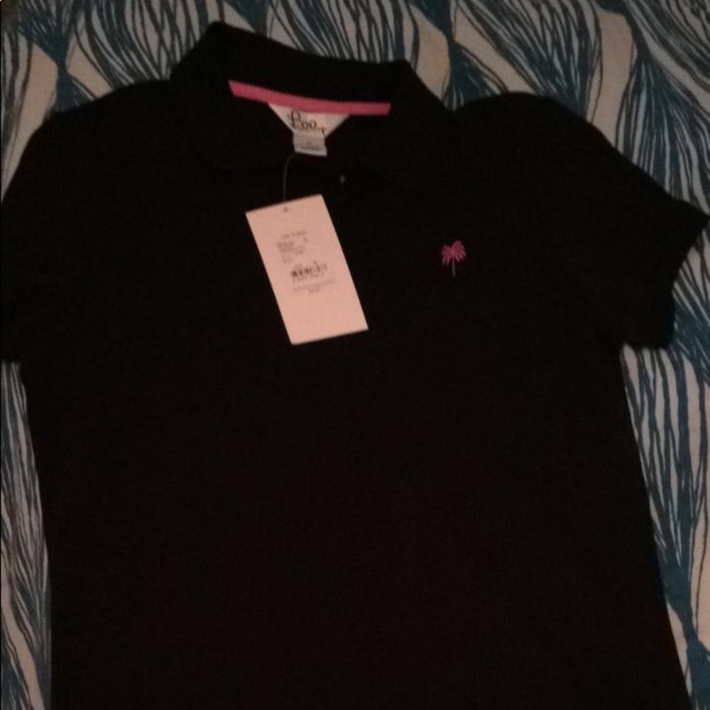NWT M Vintage White tag Lilly black polo
