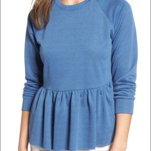 Blue Peplum Sweater