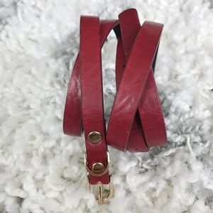 Thin Red and Gold Belt Size S