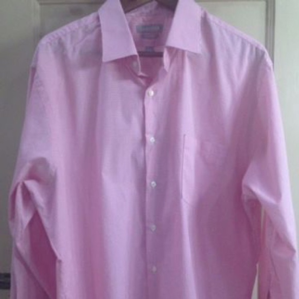 Van Heusen Fitted Pink Checkered Shirt 18 34/35