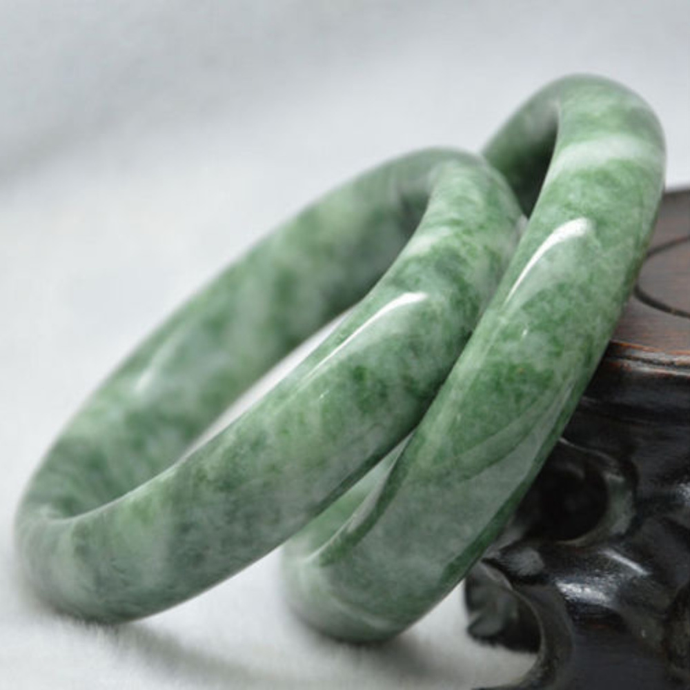 Natural Chinese Green Lucky Jade Bangle 60mm