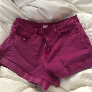 Purple Forever 21 high waisted jean shorts