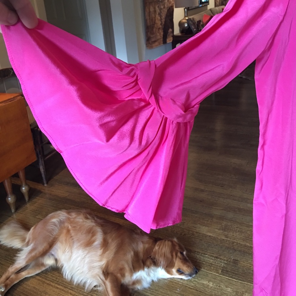 NWOT Hot pink Lissa Mar dress 100% silk