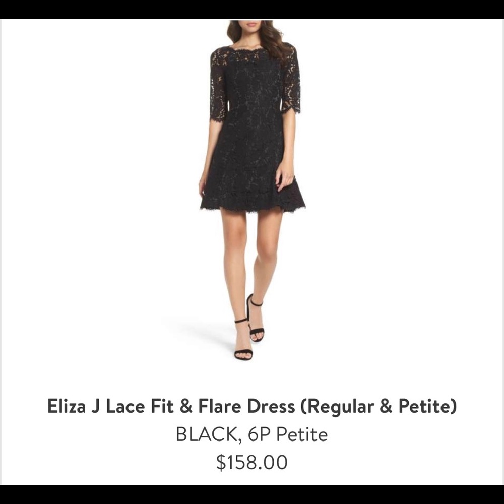 Eliza J size 4 black lace dress