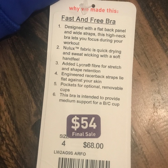 Lululemon Fast and free bra - Picture 2 of 3