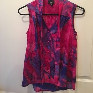 Pink and Blue Marble Print Blouse