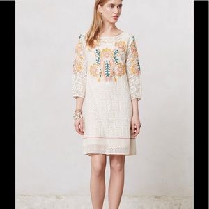 Anthropologie embroidered dress