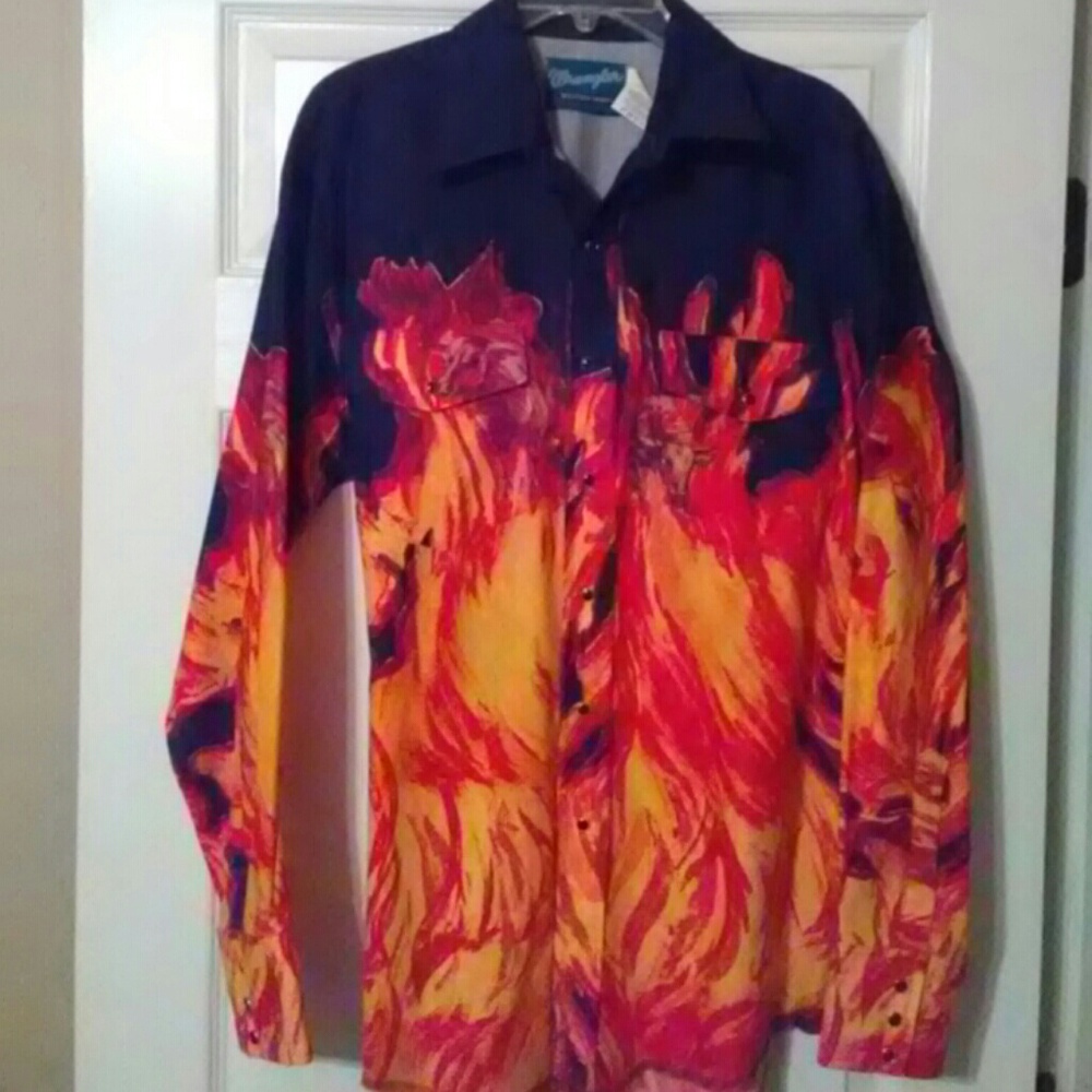 Ladies wrangler cotton western long sleeve blouse