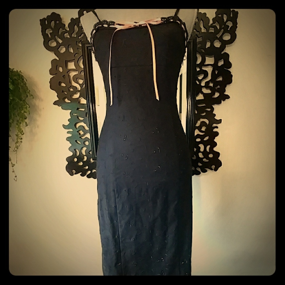 Betsey Johnson Black Eyelet Dress sz 4