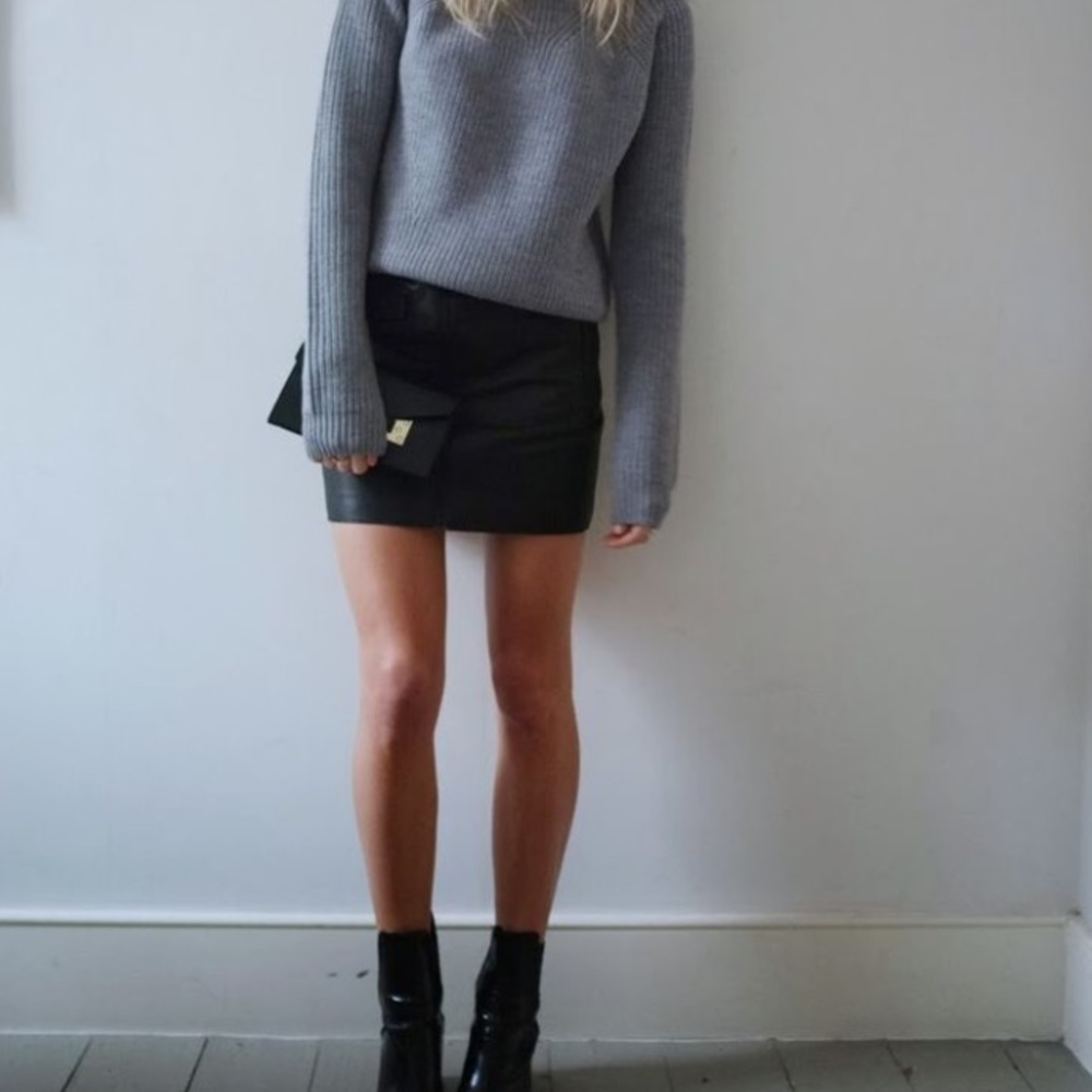 Black leather skirt