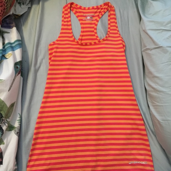 Brooks Bring It racerback tank creamsicle stripe - Picture 3 of 8