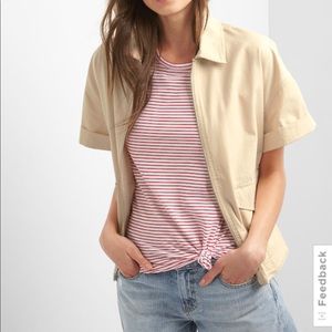 Gap cropped khaki utility jacket