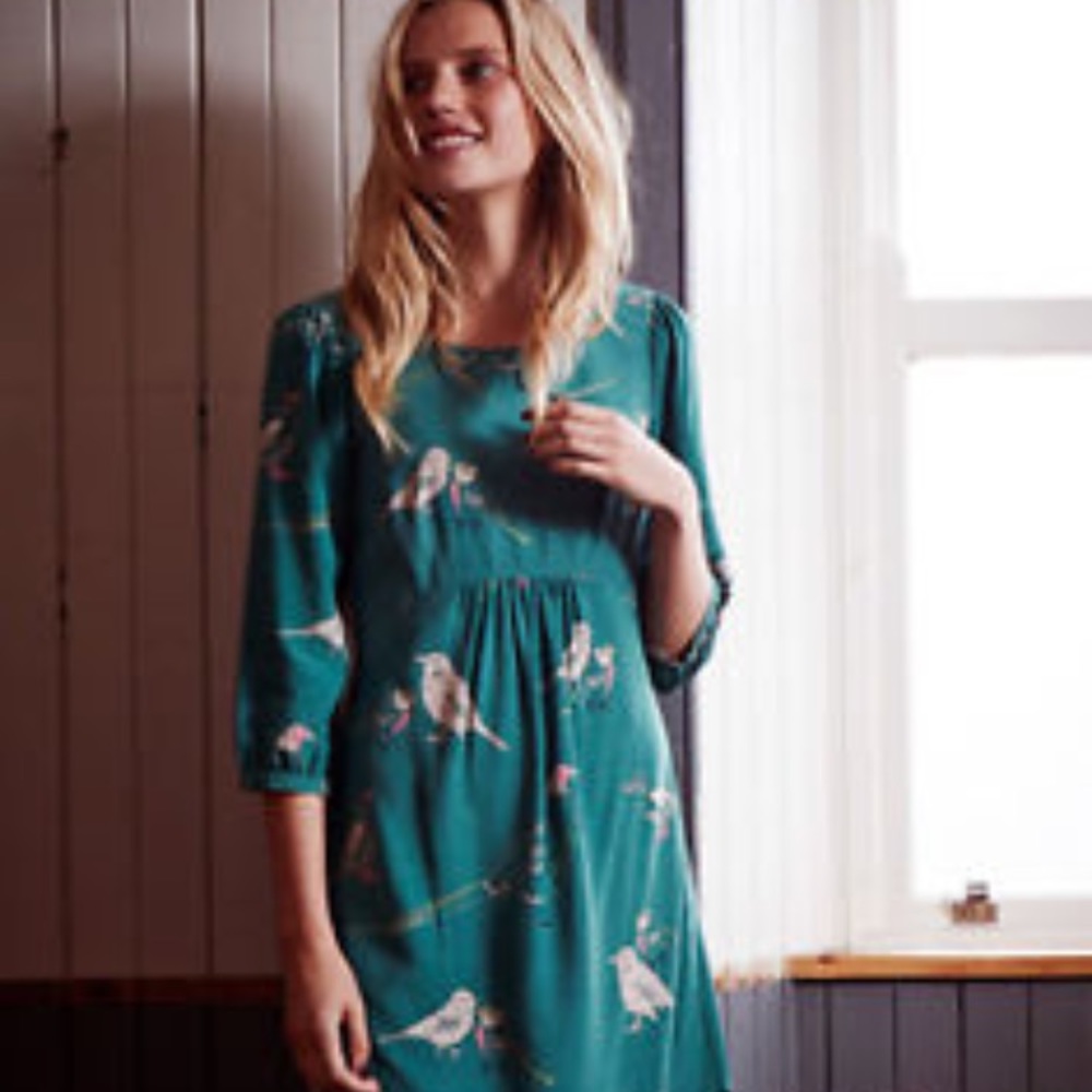 Super cute Boden scoop neck bird tunic dress
