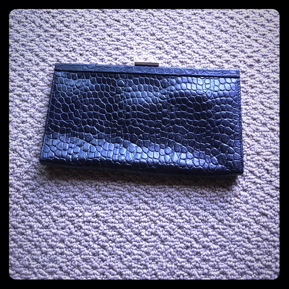 Banana republic black clutch leather