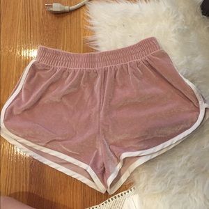 Pink Velvet Shorts