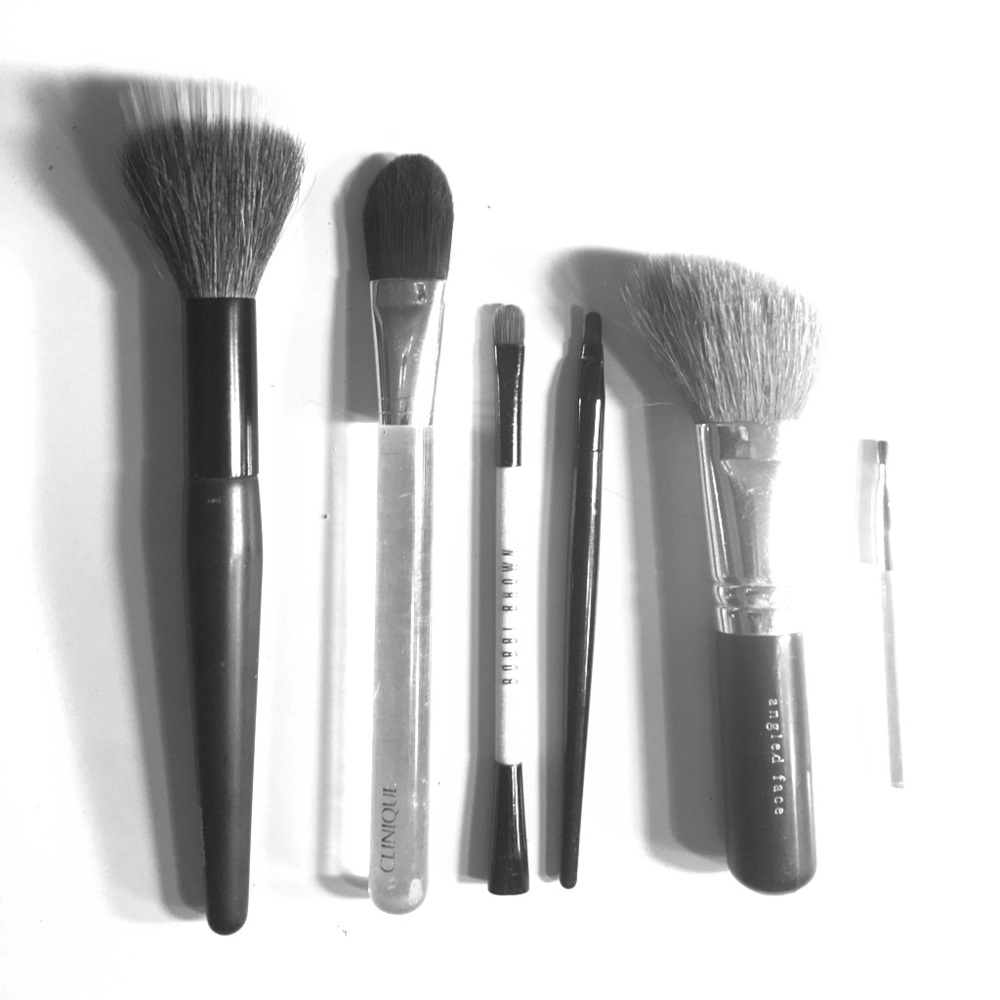 Lot of makeup brushes