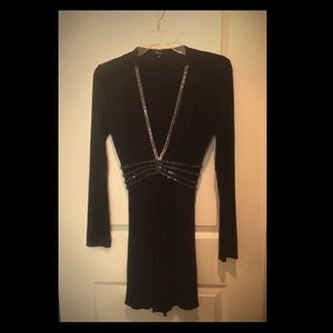 Black Sky Rhinestone Mini Dress
