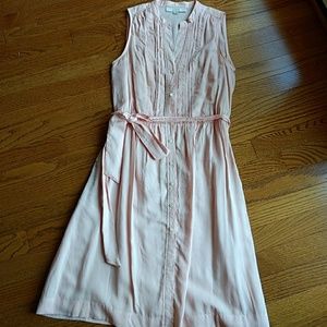 Sleeveless button down shirt dress