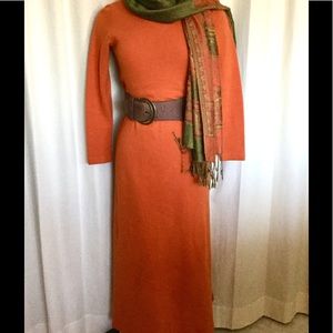 Super cozy and versatile orange sweater dress