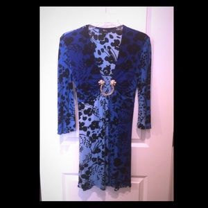 Sky Dress with Gold Detail