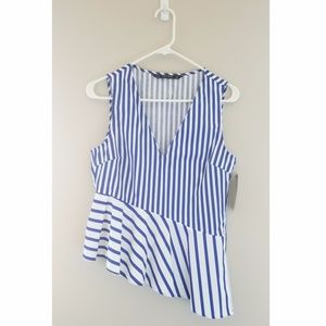 Asymmetrical striped top