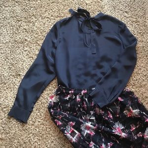 Nordstrom Halogen Floral Navy Skirt!