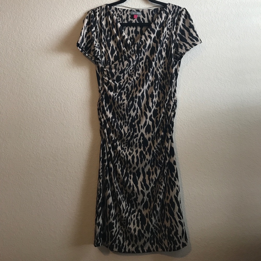 Vince Camuto Animal print faux wrap dress