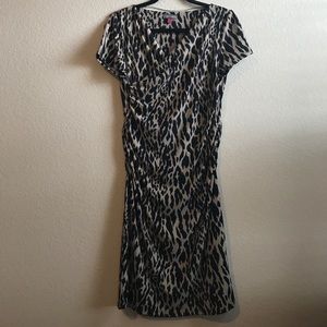 Vince Camuto Animal print faux wrap dress