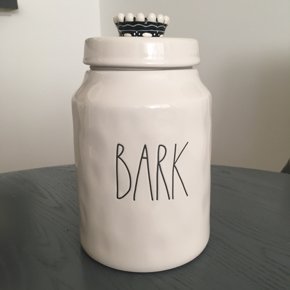 Rae Dunn “Bark” Dog Treat Canister