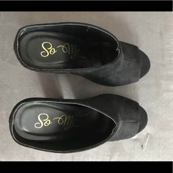 Classy Peep toe Mule Platform Heels! Size 6 - Picture 4 of 5