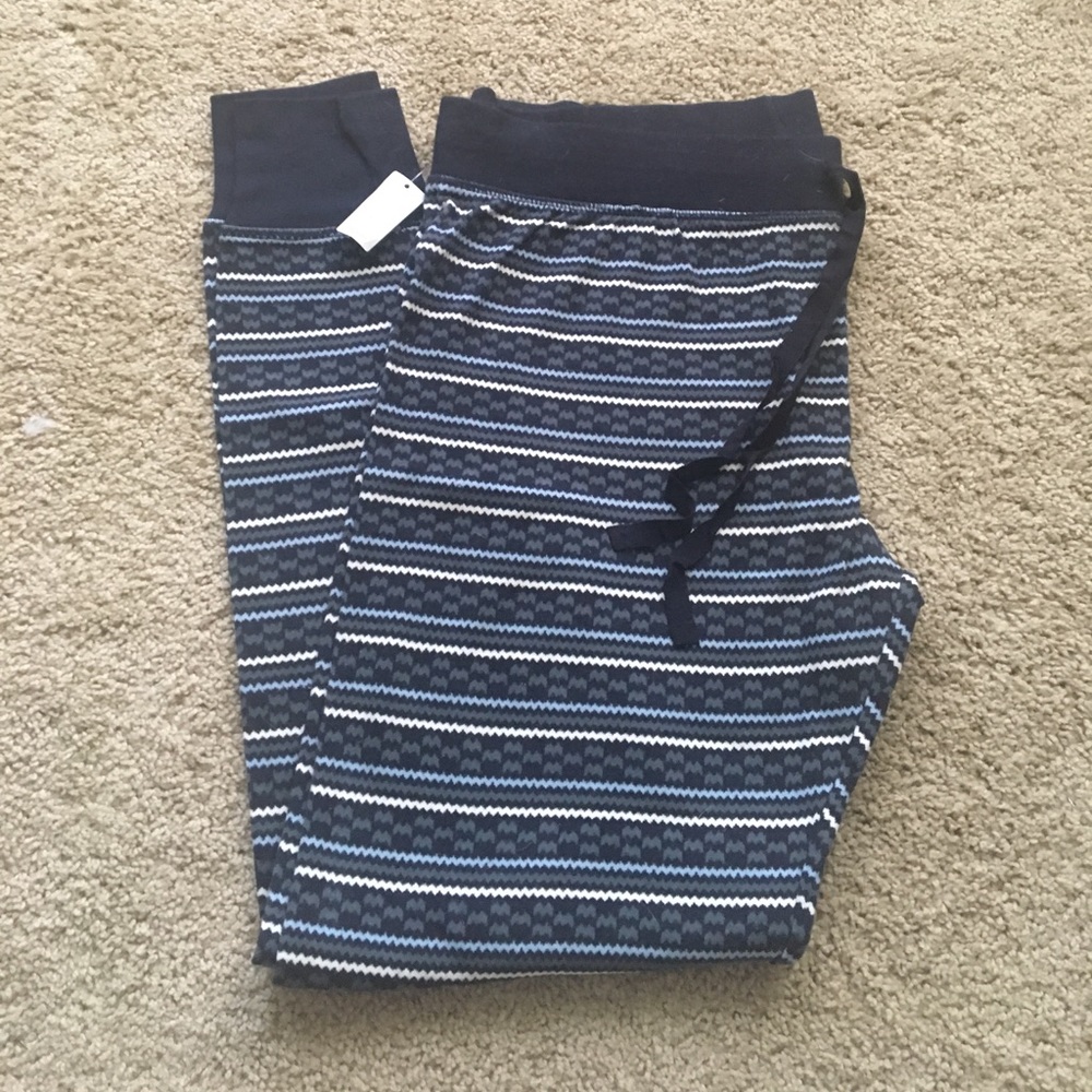 Gap sleep joggers Blue, Gray, and White striped