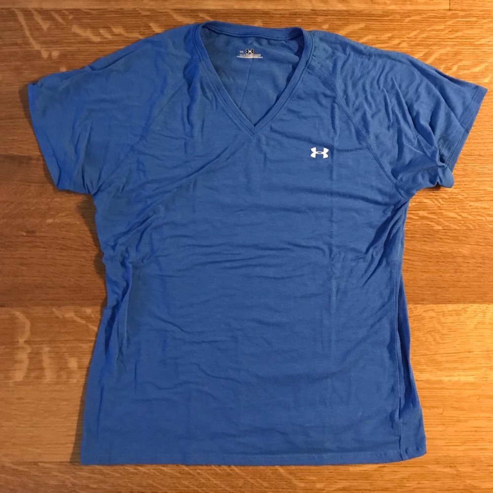 Under Armour blue v neck shirt
