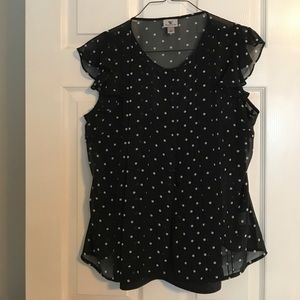 Black and White Polka Dot Worthington Dress Top