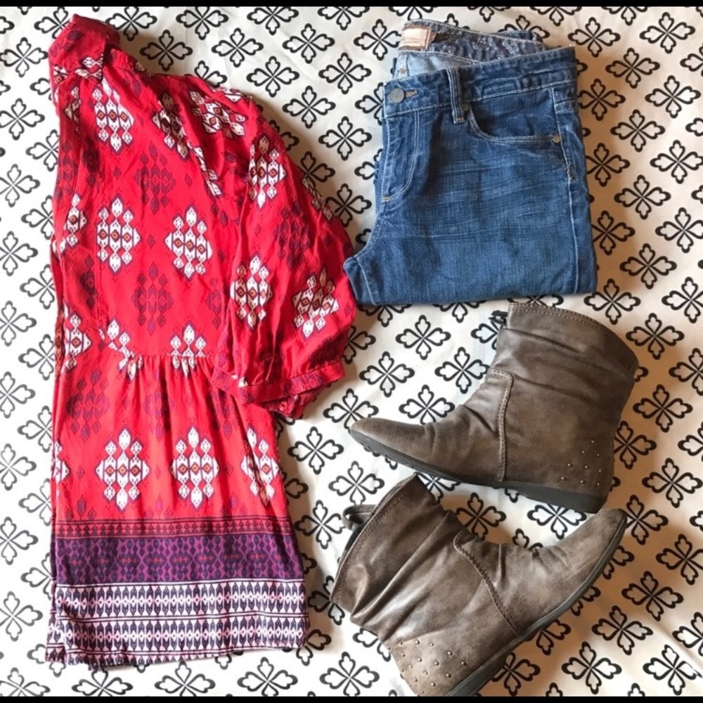 Anthropologie Maeve Woodland Walk Aztec Blouse