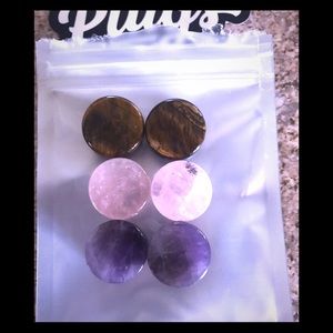 UKC Custom Plugs Rose Quartz Tiger Eye Amethyst
