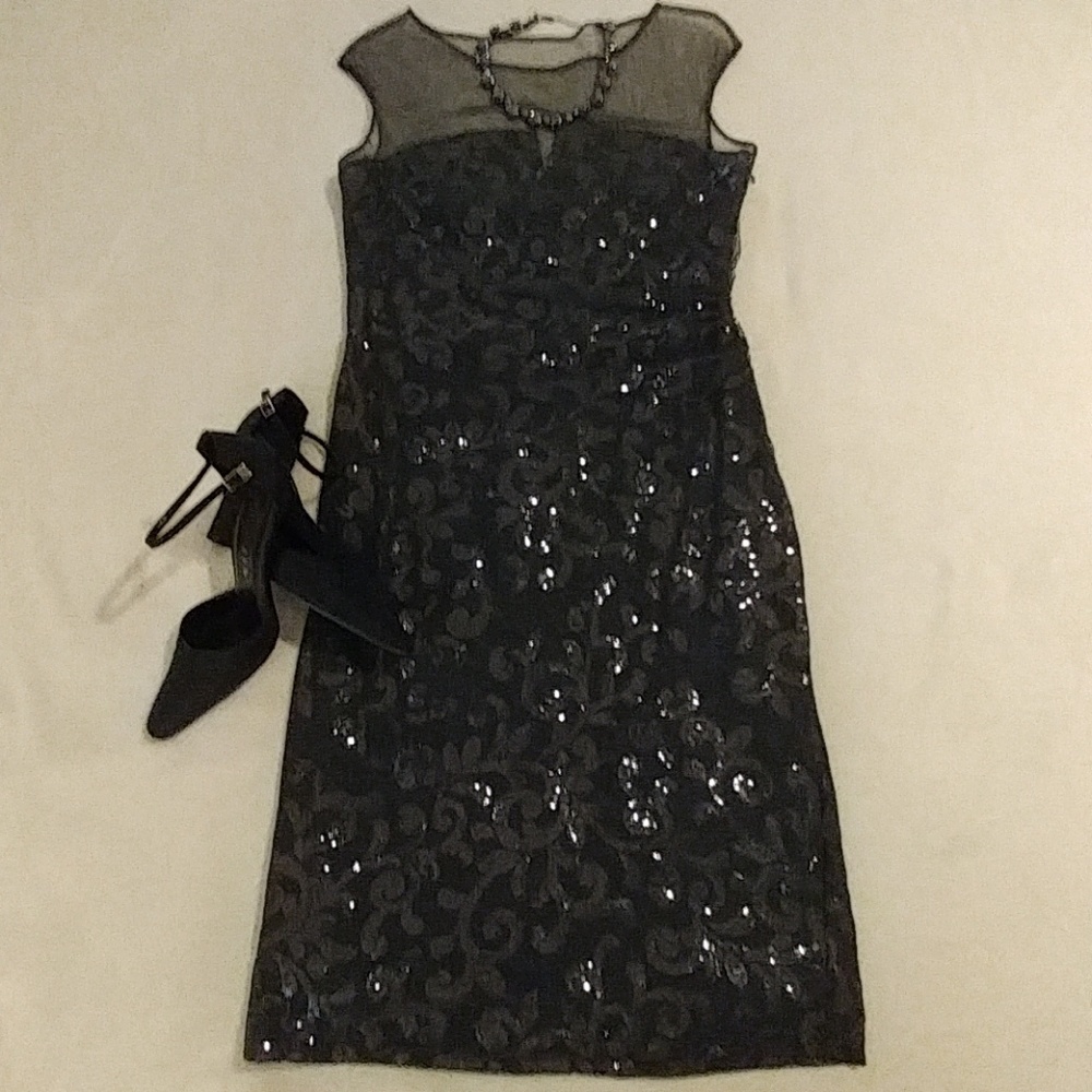 Lauren gray sequin cocktail dress