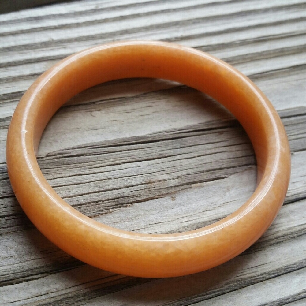Natural Chinese Orange Lucky Jade Bangle 58mm