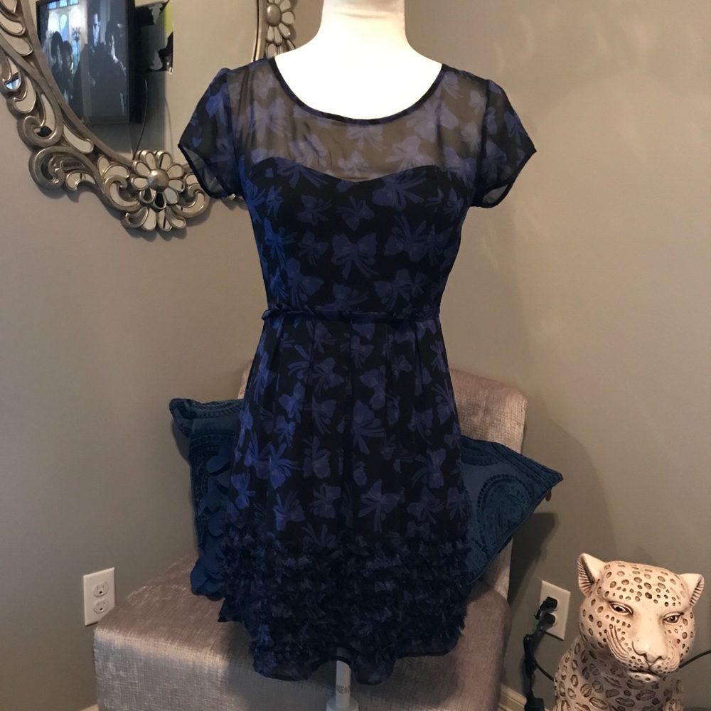 LC Lauren Conrad Bow Tie Ruffle Dress