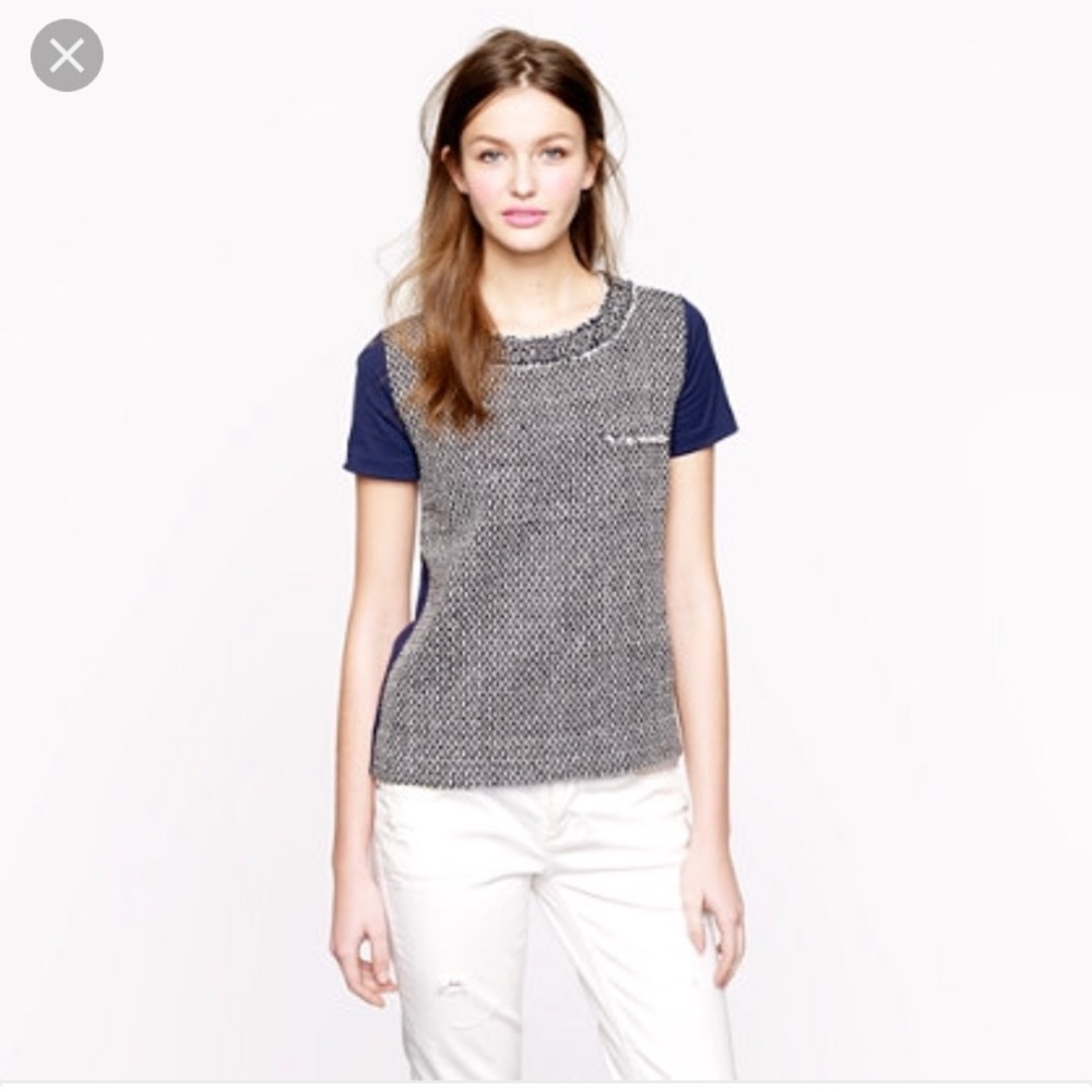 ❌SOLD❌ J crew tweed front top short sleeve