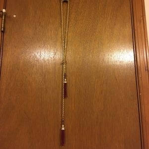 Burgundy wrap necklace