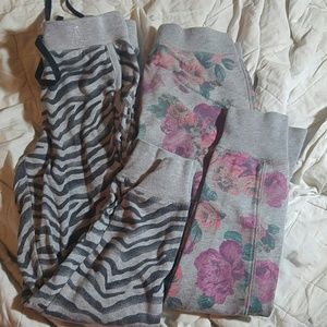 2 pairs girls size 8 printed sweatpants