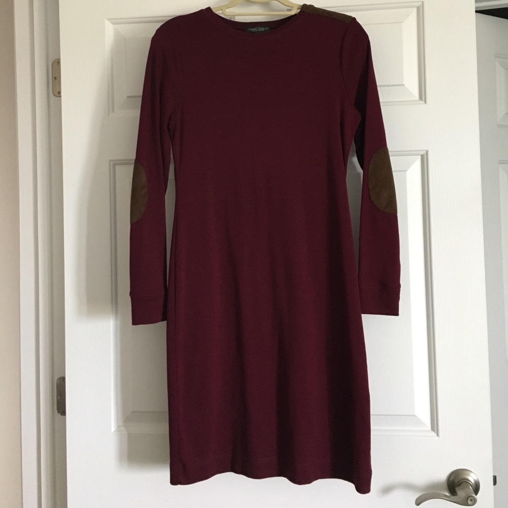 Ralph Lauren burgundy/red sweater material dress!