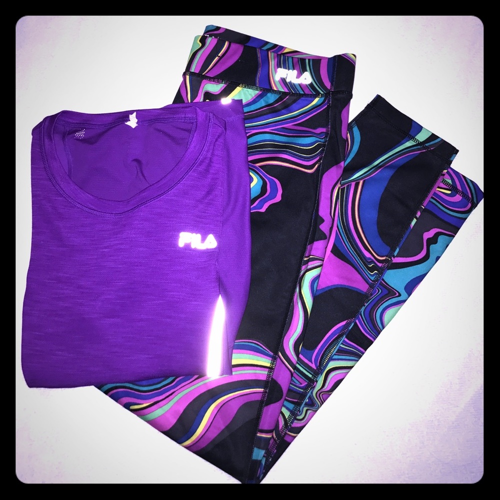 Psychedelic FILA Long Running Pants