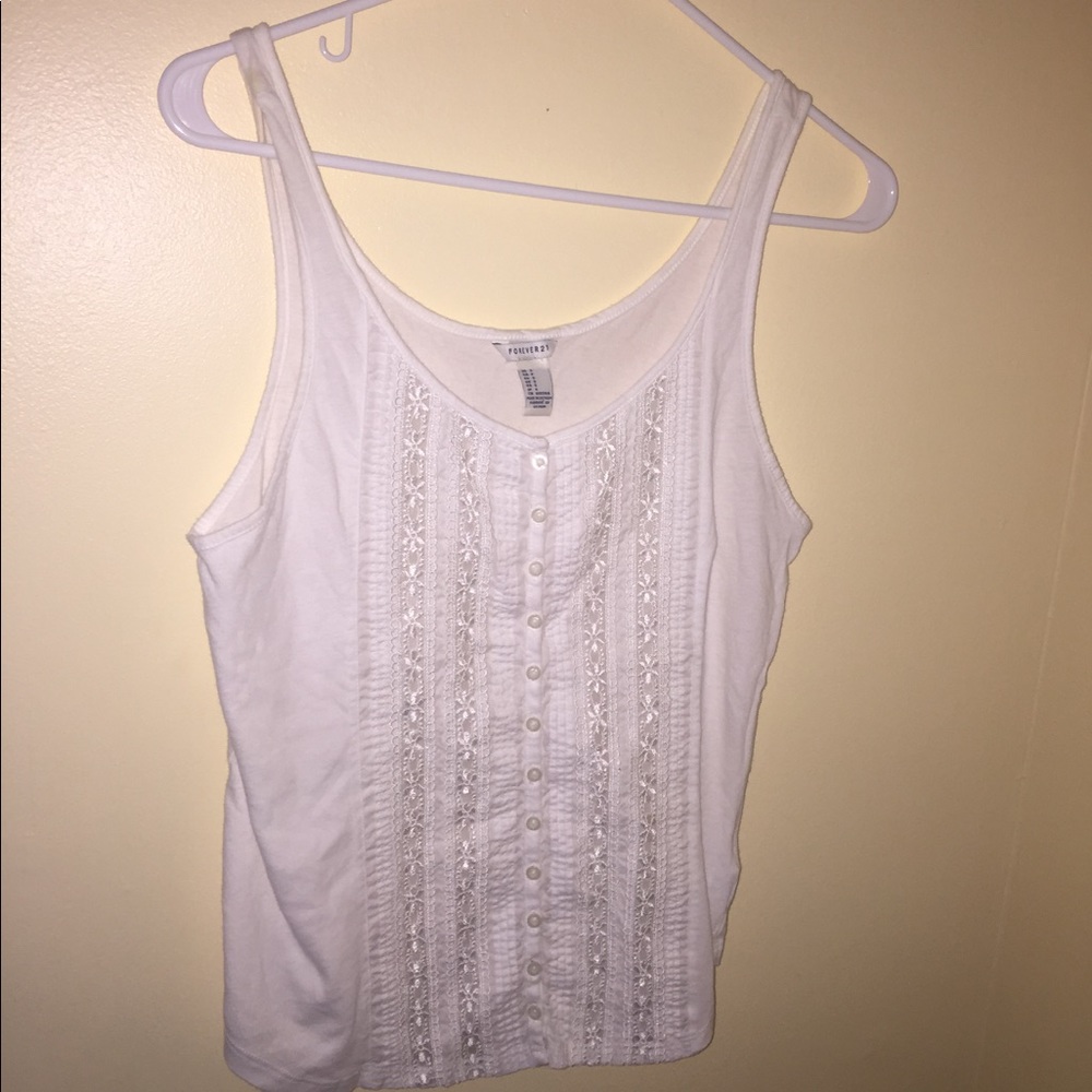 white lace tank top, Styled Abercrombie and Fitch.