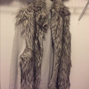 Faux fur vest coat