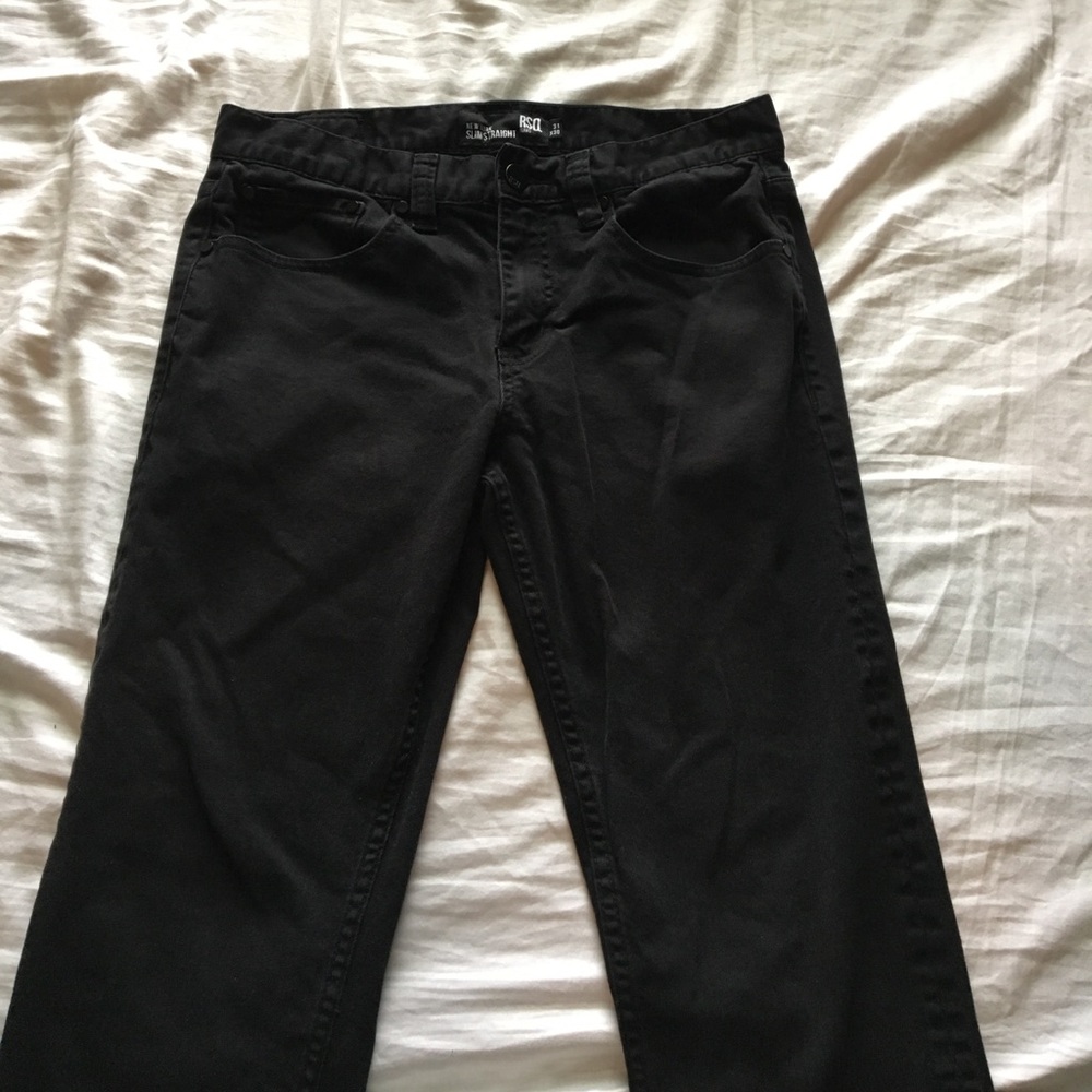 Black slim straight jeans