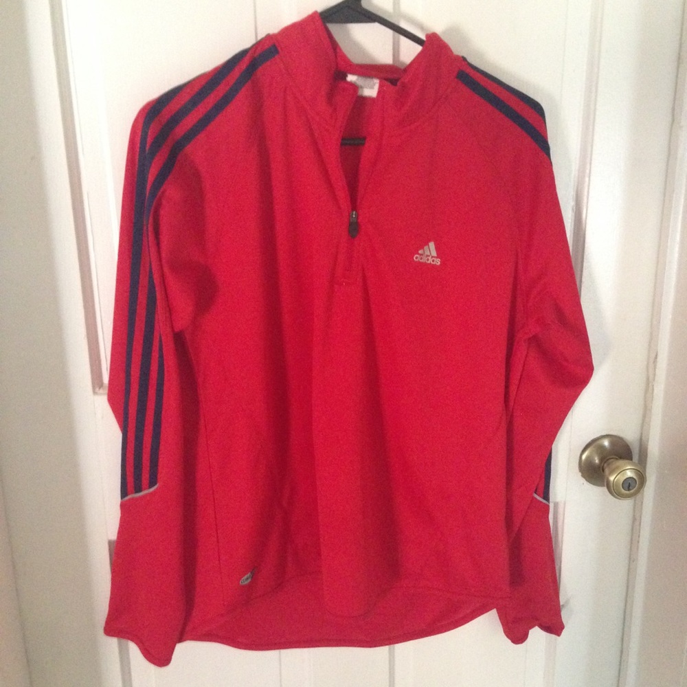Red and Blue Adidas Climalite Running Shirt